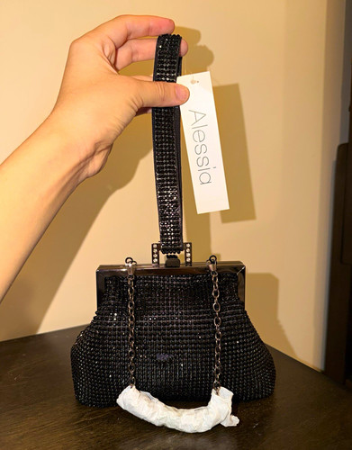 Alessia black rhinestone - black,
